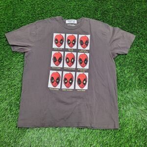 Marvel Universe Funny Deadpool Shirt XL/2XL 23x28 Gray Cartoon